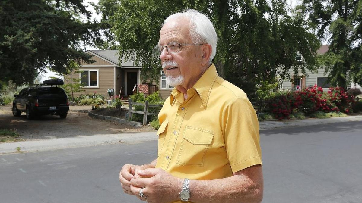 Richard Nordgren is leading a bus tour of the historic Alphabet Homes in Richland Saturday for the Reach Museum. He’s standing in front of E, left, and F house on Hains Avenue. Watch a video at tricityherald.com/video