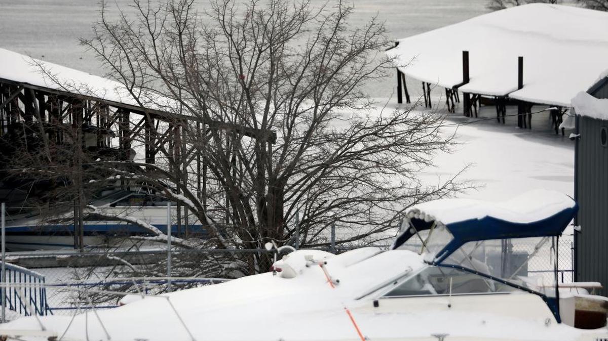 A dock at the Columbia Marine Center was damaged under the weight of the recent snow and ice. City officials are looking to spend $172,000 on a temporary fix for the aging docks.