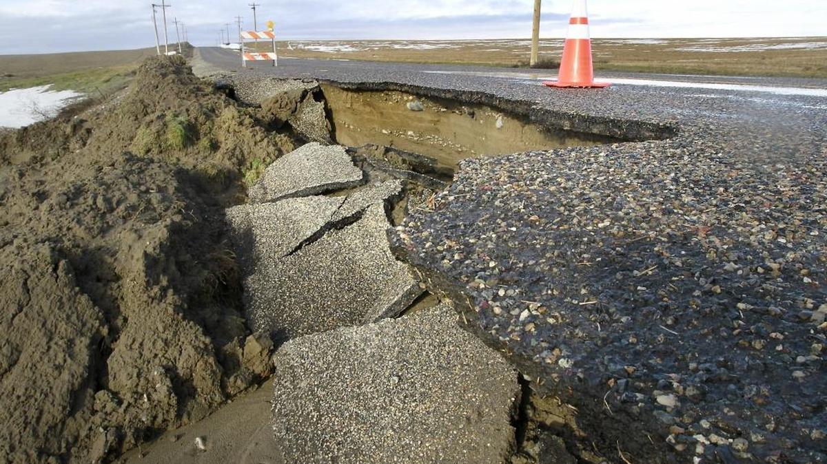 Franklin County has reopened all but 11 stretches of road closed after widespread flooding in February forced it to close more than 40 damaged and threatened road. Above, a deep washout on Selph Landing Road compromised the eastbound lane about two miles west of Glade North Road