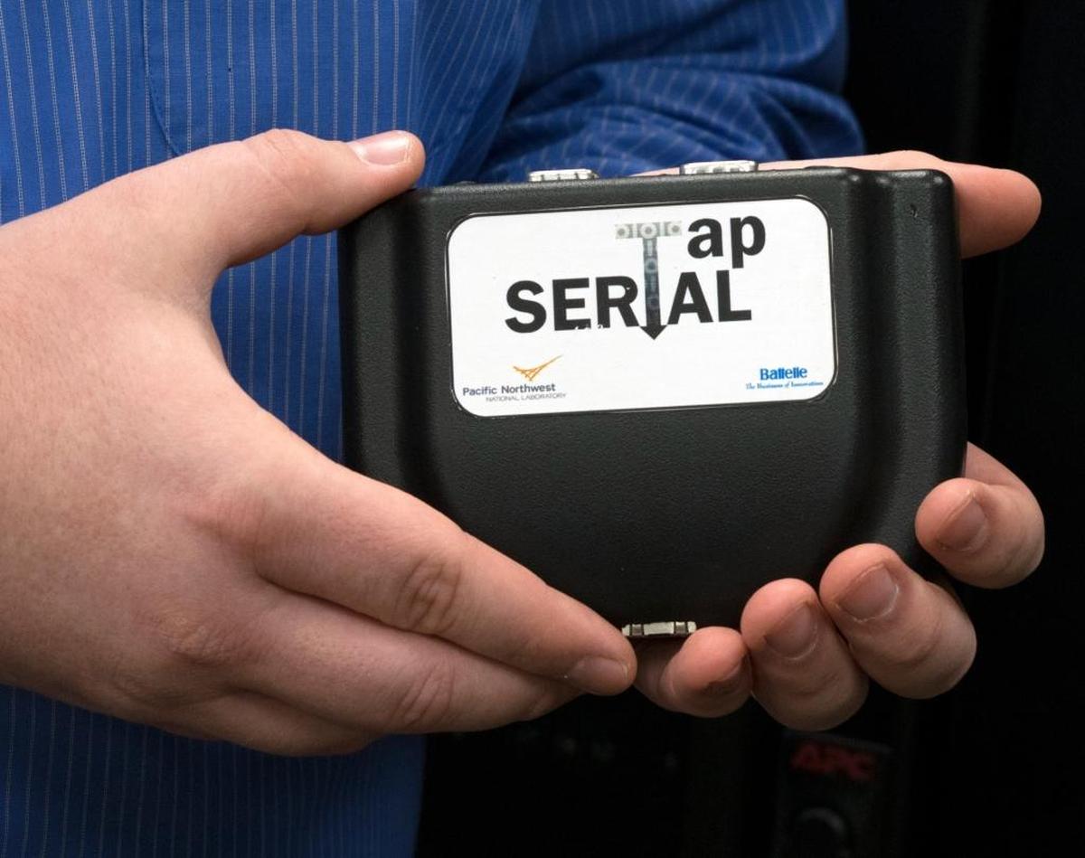This palm-sized device called SerialTap was created by Pacific Northwest National Laboratory to protect older industrial control systems that cannot interact with today’s modern cyber security tools.