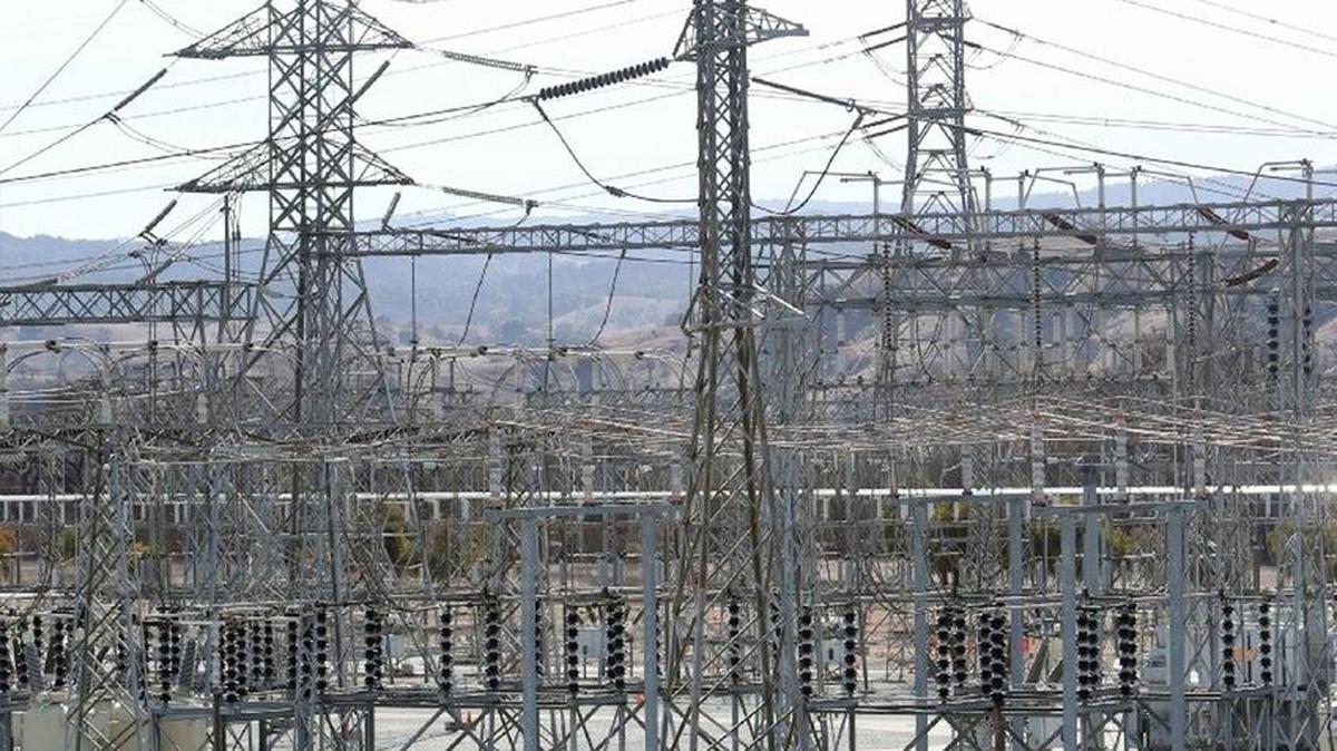 Power lines and transformers stand near PG&E's Metcalf power facility in Santa Clara County, Calif.