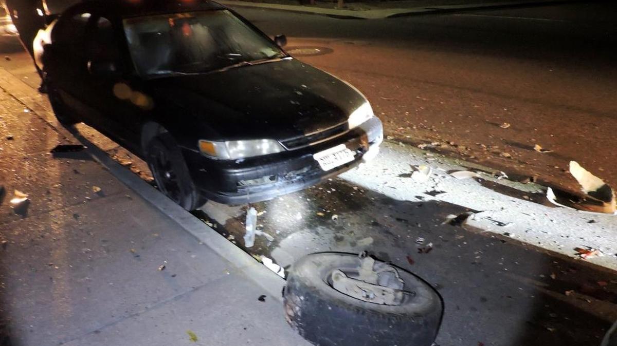 “It was after midnight, so Cinderella's glass slipper turned into a pickup wheel and broken suspension parts,” Pasco police said.