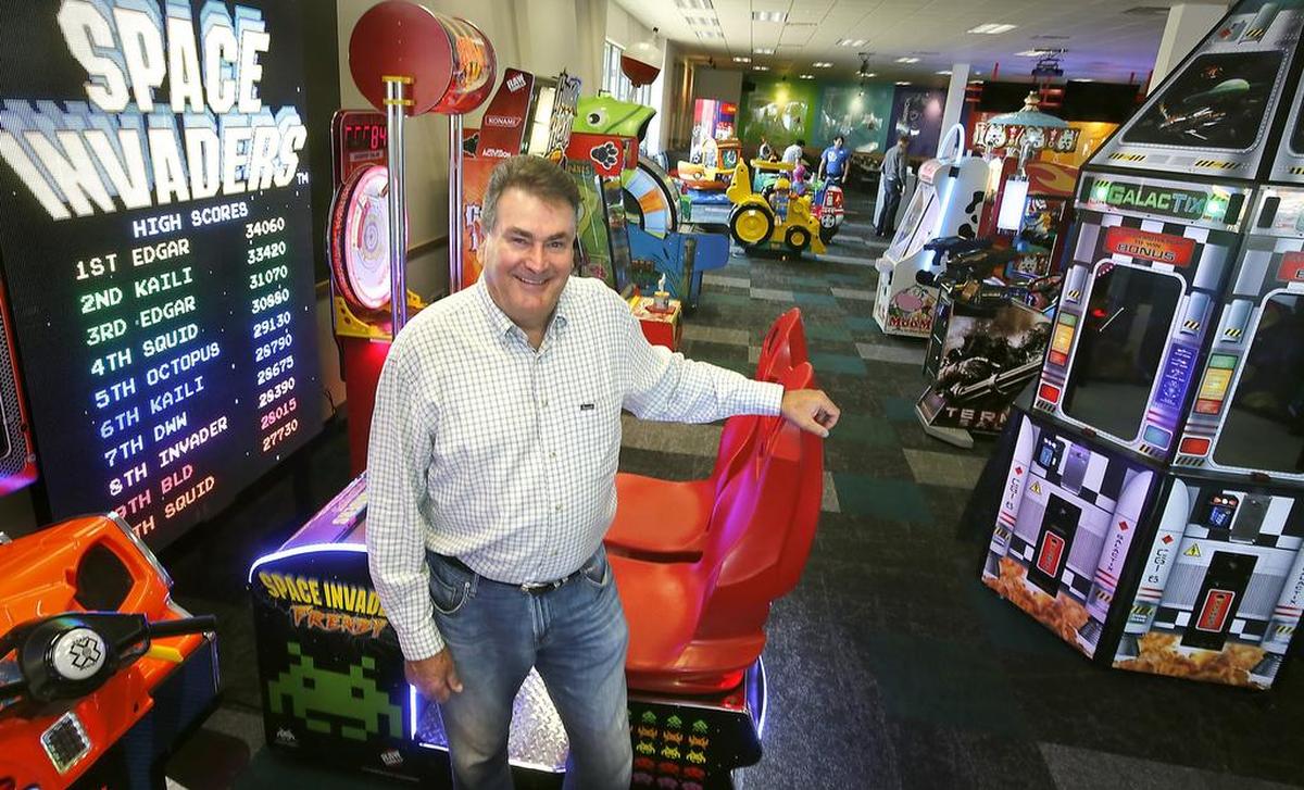 Owner John Corbin stands in the game area of the Chuck E. Cheese’s restaurant at 6340 W. Rio Grande in the Vista Field area of Kennewick in 2018. Corbin sent a letter to Gov. Jay Inslee’s office Tuesday over his frustrations and the continued closure of the business because of COVID restrictions.