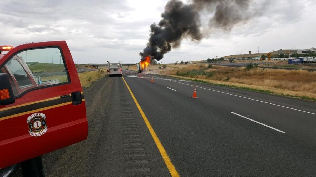 A hazardous materials spill has closed the westbound lanes of Interstate 84 at Pendleton. The hazardous materials team has been called out.