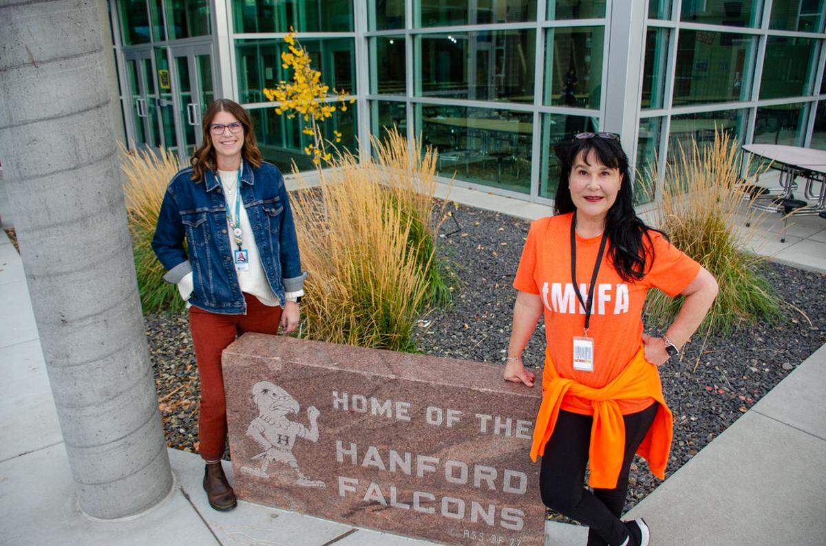Andrea Peyton, left, School Based Mental Health program manager at Lutheran Community Services Northwest, and case manager Kiersten Uffenorde are part of the team helping students and others traumatized by the 2024 William Wiley Elementary School shooting.