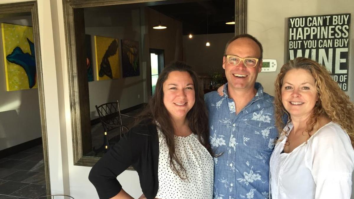 Owners of Wit Cellars, Cat Warwick, left, Flint Nelson and Gina Adams, recently purchase Gamache Vitner’s tasting facility in the Prosser wine village. They are scheduled to open at the new location in mid-July.