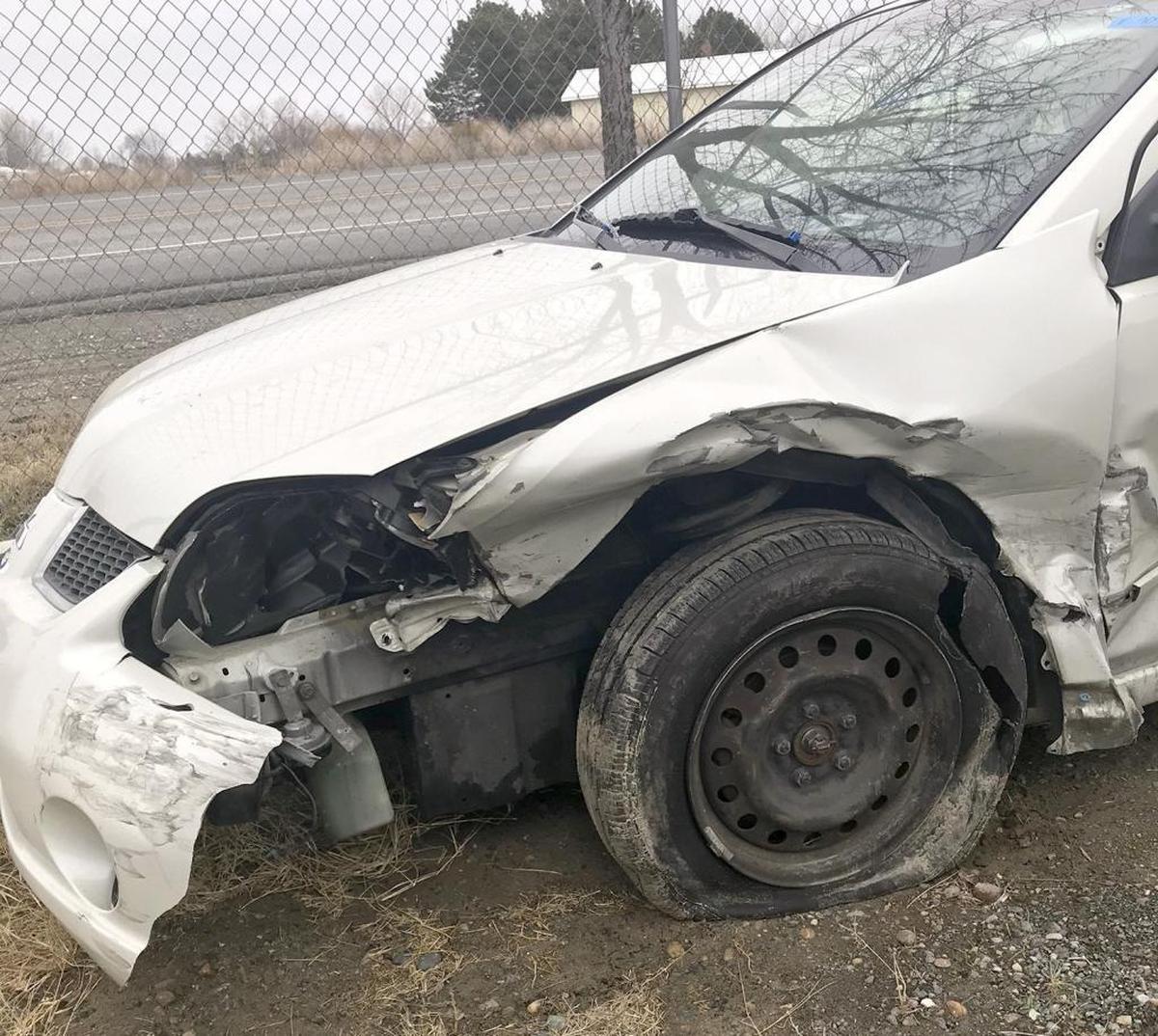 Hassan Yusuph's Mitsubishi Gallant was recently totaled when a Walla Walla man hit him at the intersection of Highway 395 and West 27th Avenue after running a red light. The impact knocked the car, outfitted with hand controls, into the ditch.