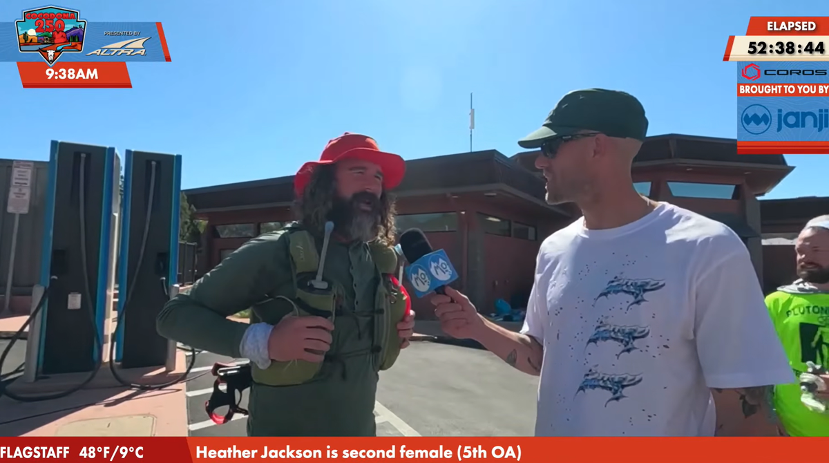 Lance Harpe, of West Richland, is interviewed May 6 during the 2026 Cocodona 250 race.