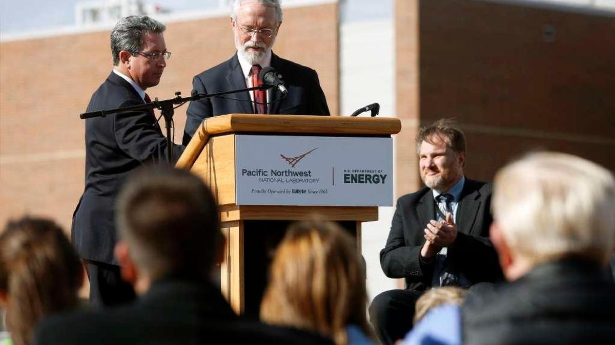 Rep. Dan Newhouse, R-Wash., spoke in October at a celebration for three new Pacific Northwest National Laboratory buildings in Richland.
