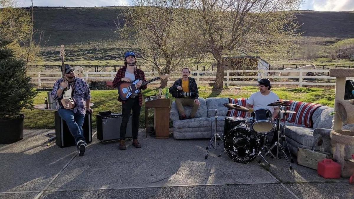 The folk rock band Badland Nomad is taking an unusual step for a Tri-Cities act — it’s turning to Kickstarter to raise money for a new EP and tour. The band hopes to raise $2,300 to make physical copies of Nobody Knows and finance a Northwest tour. The band is pictured here, along with videographer Justin Frick, third from left. Band member Ekelemchi Okemgbo isn’t pictured.