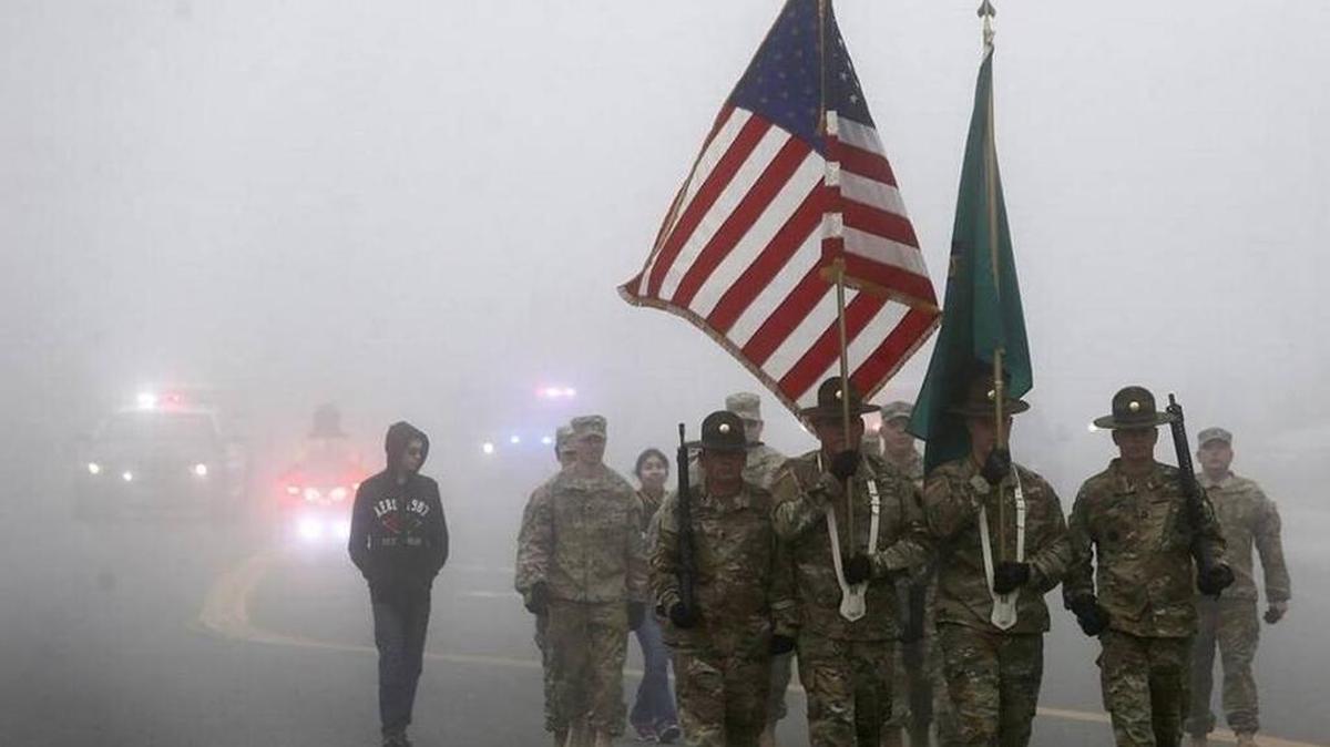 Veterans march in the Veterans Day Parade in West Richland.