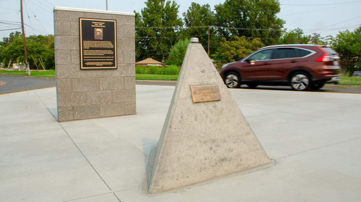 The Cpl. Gerald Carmichael Memorial, located at the square at Vineyard Drive and Garfield Street, has been recently refurbished.