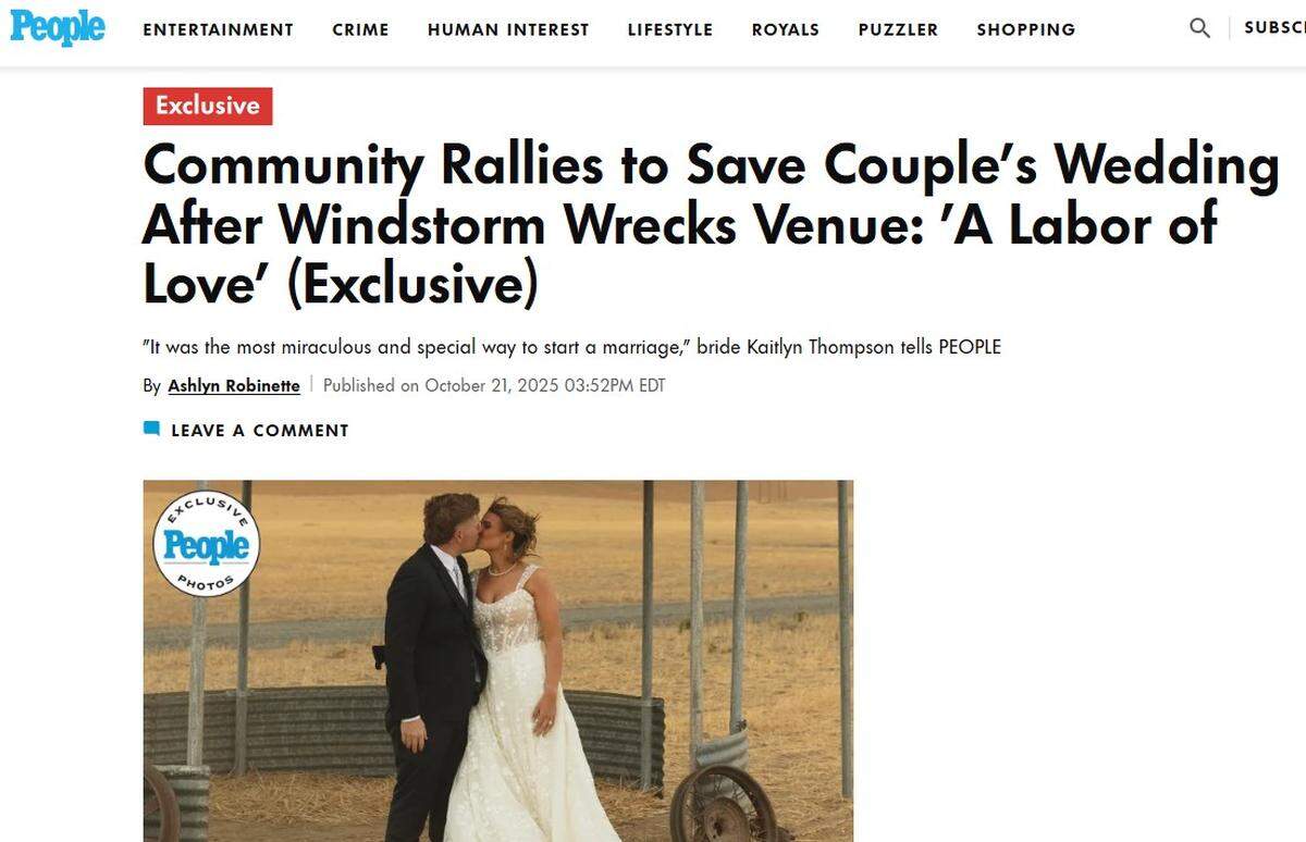 The couple’s wedding disaster was featured by “People” magazine.