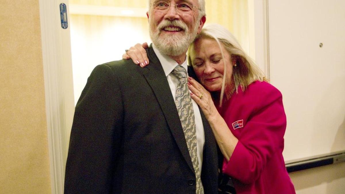 Dan Newhouse with his wife Carol at his side at an election-night party Nov. 4, 2014.