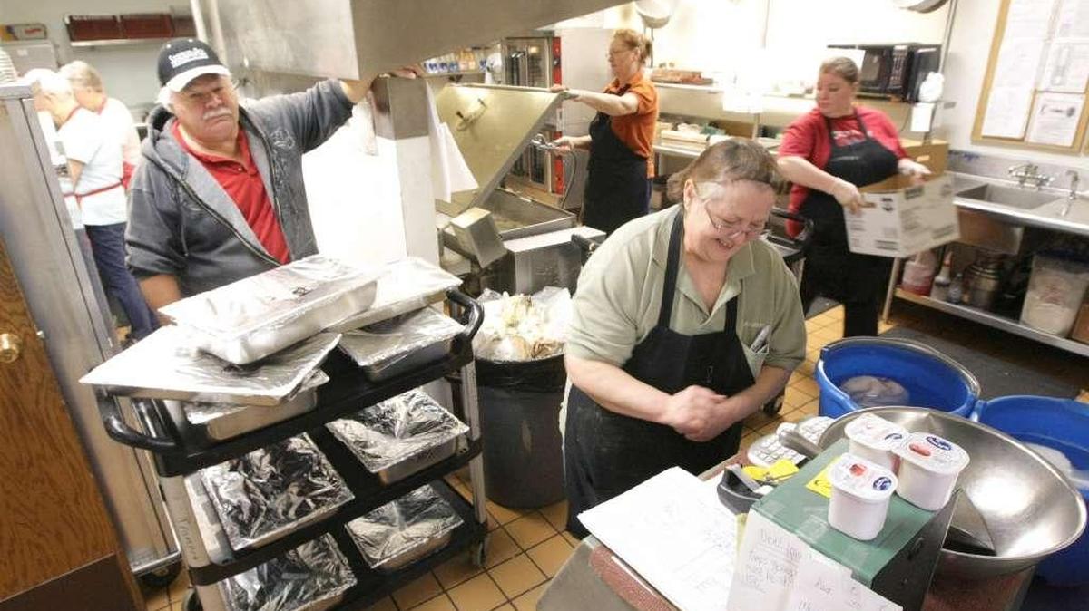 Meals on Wheels food is shown being prepared at the Pasco Senior Center. A new dining center has opened in Richland.