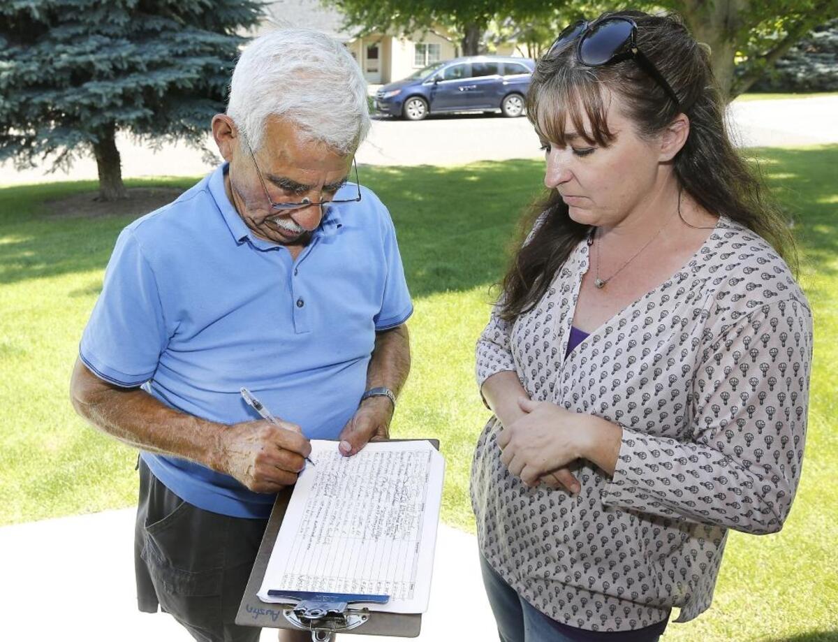 West Richland residents sign a petition to keep a legal cannabis store from opening just outside the city limites.