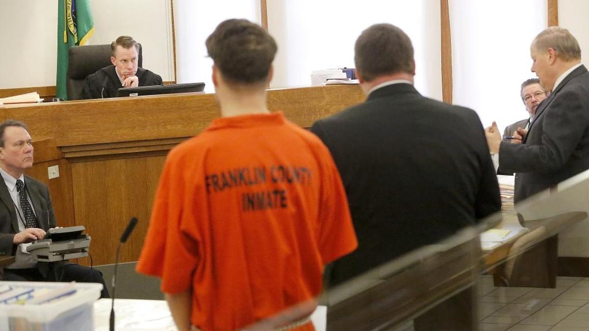 Judge Alex Ekstrom oversees a criminal docket in Franklin County Superior Court.