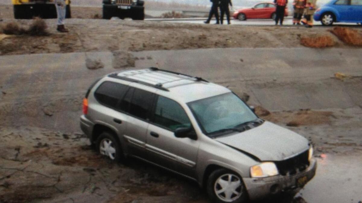 An SUV ended up in a Richland ditch Monday morning.
