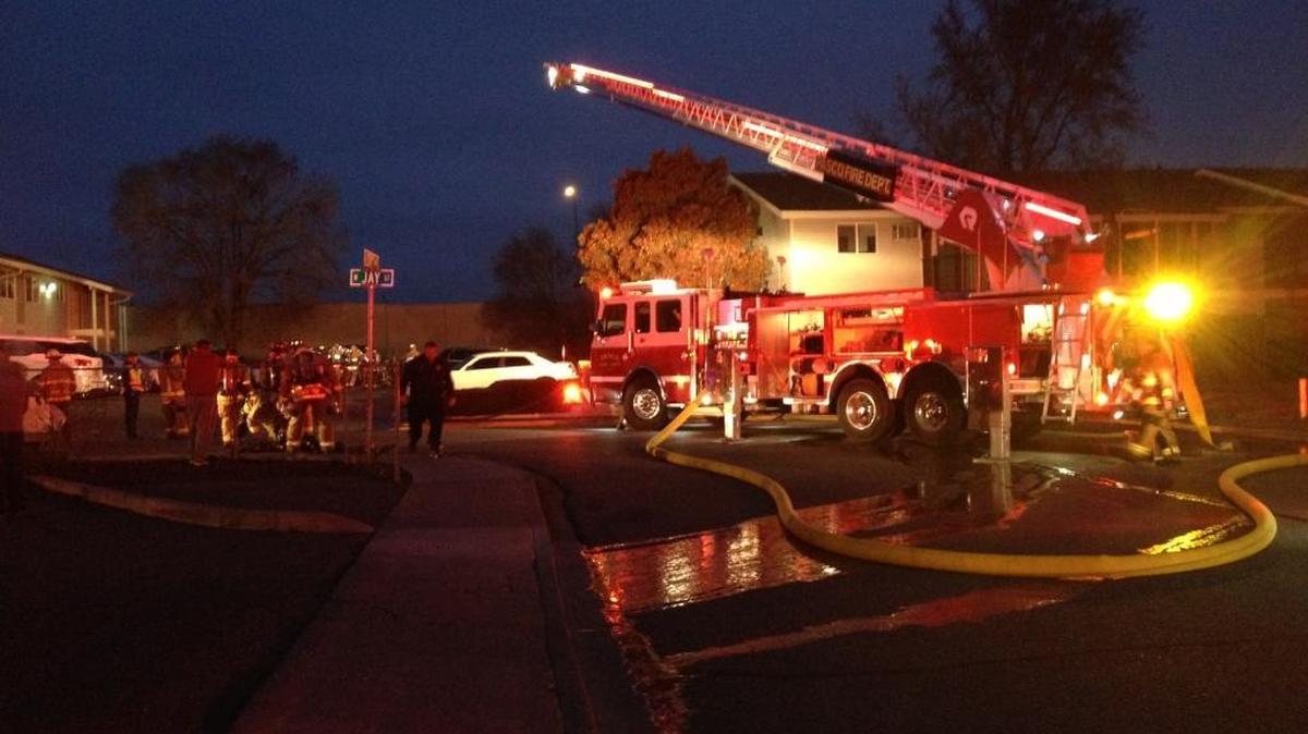 Firefighters from around the Tri-Cities responded to an apartment fire Monday on West Jay Street in Pasco. No one was injured.