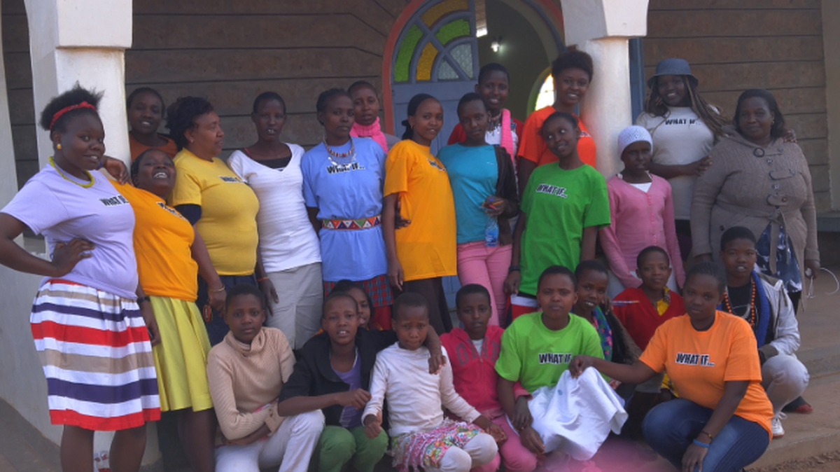 The nonprofit Voices of Hope helps young Maasai women in Kenya pursue higher education and escape female genital mutilation and forced marriage. The photo shows girls in leadership training through the nonprofit.