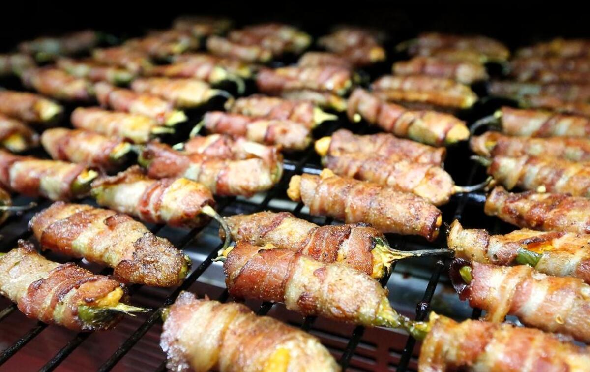 Smoked bacon-wrapped jalapeno poppers are one of the house-made favorites offered at Porter’s Real Barbecue restaurant.