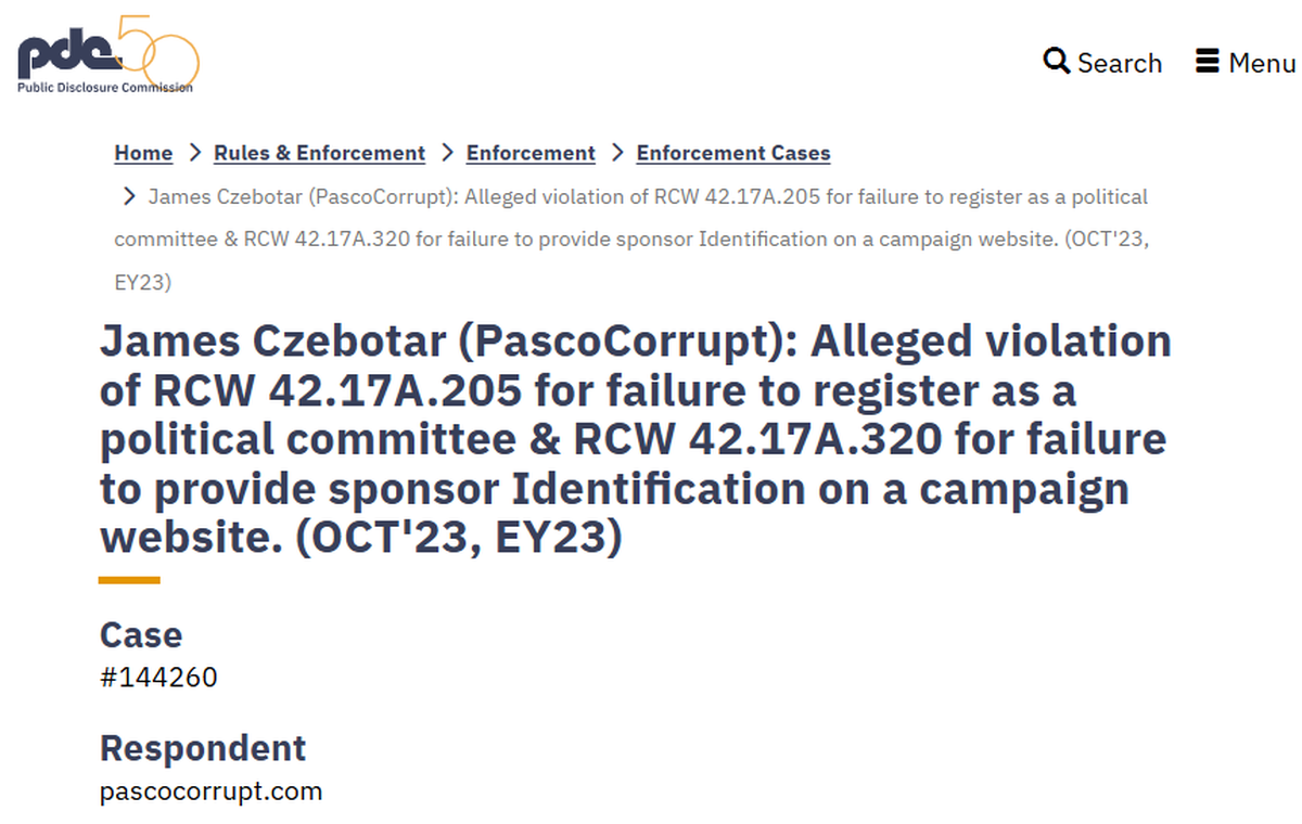 Courtesy Washington Public Disclosure Commission