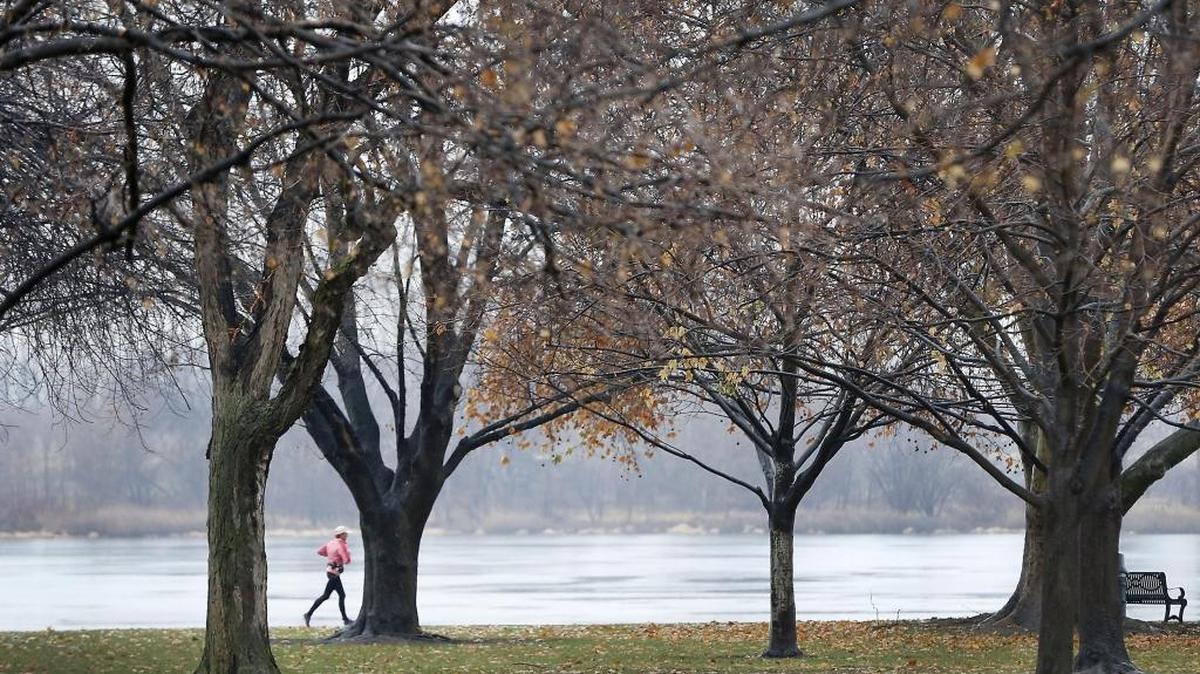 A lone jogger braves runs recently through Howard Amon Park along the Columbia River in Richland. Weather forecasters are calling for sunny skies with a high near 39 for Dec. 15 and a slight chance of rain or snow showers before 10 a.m. Dec. 16.