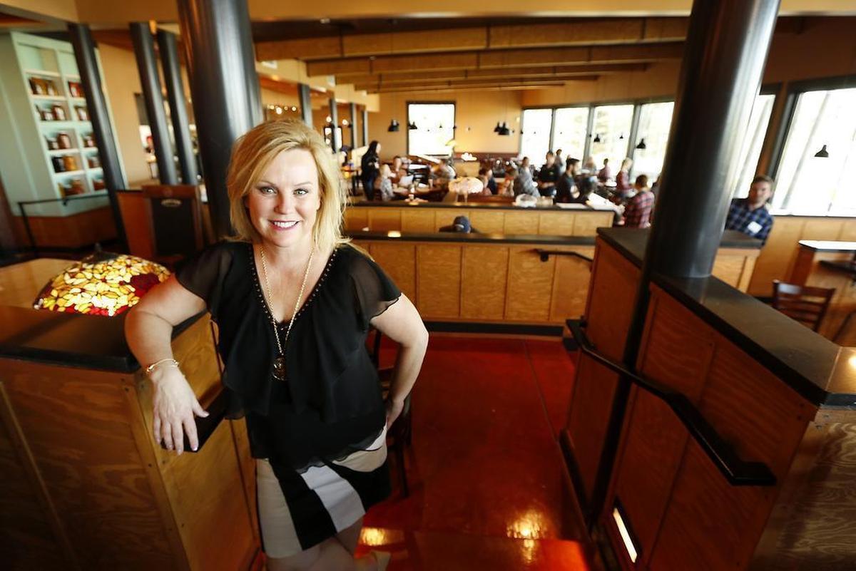 Cindy Goulet stands in the new 8,000-square-foot LU LU Craft Bar + Kitchen at Richland’s Columbia Point. Goulet and her husband, Brian, recently broke ground on a new restaurant, Perch Cantina, next to LU LU.