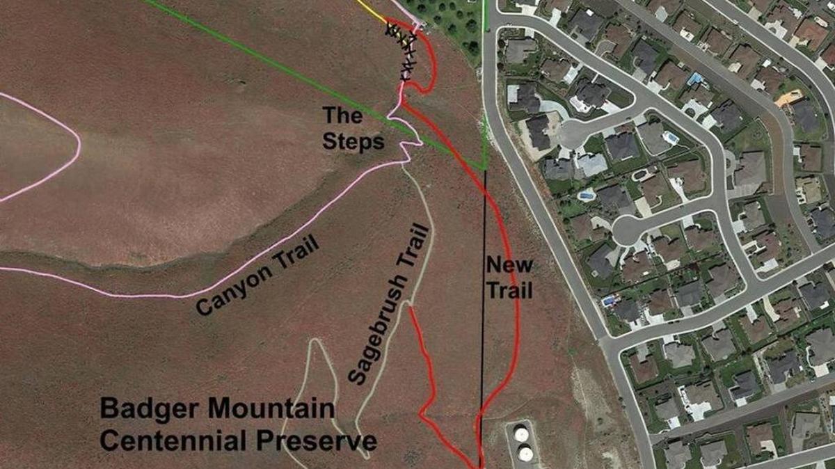 A new section of trail on Badger Mountain gives hikers more options, including letting them bypass the stairs made of uneven rocks.