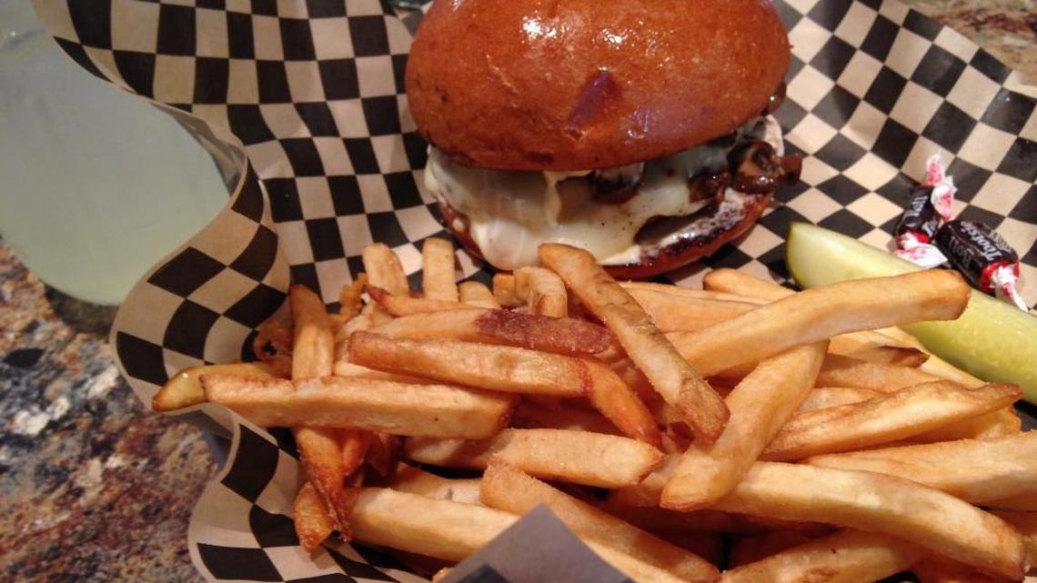 
Foodies’ mushroom and swiss burger with a side of fries and lemonade. The restaurant, 308 W. Kennewick Ave. in downtown, opened in mid-September.
