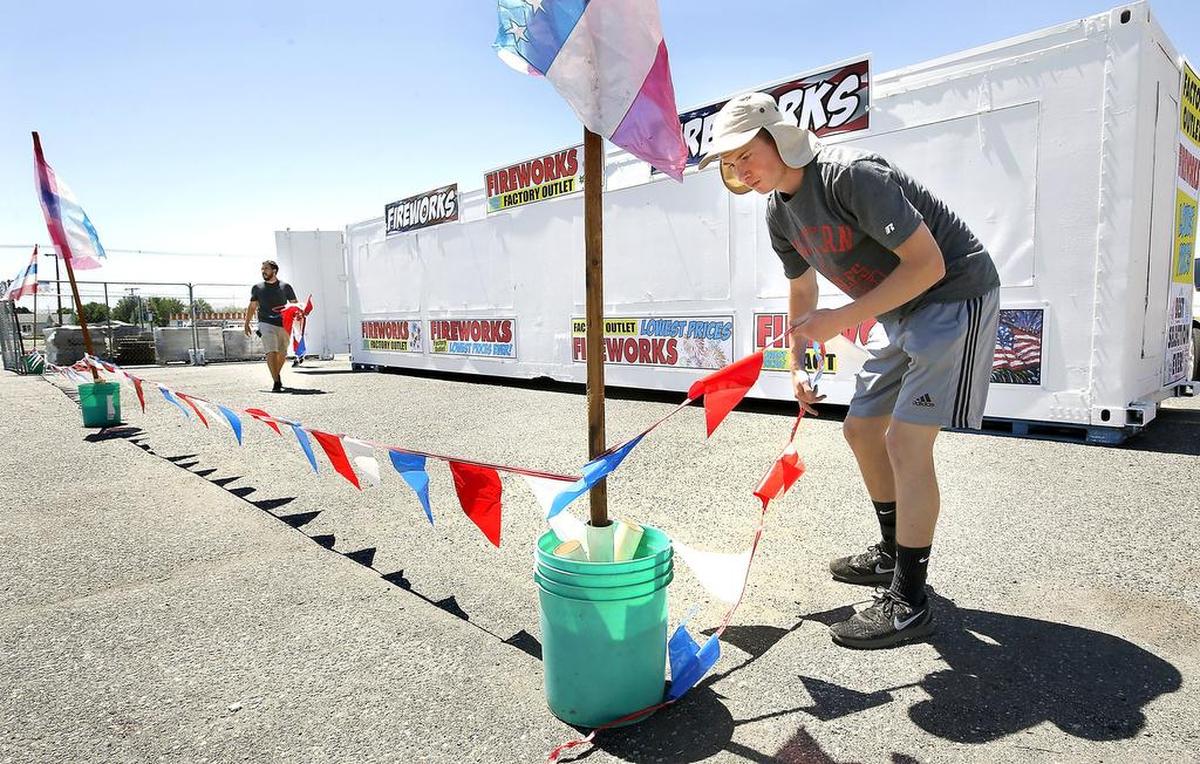 Pasco is reviewing if its move to lift a ban on personal use of fireworks reduced the number of serious incidents on July 4. Above, fireworks are legally sold in Pasco in June for the first time since the ban was instituted 22 years ago.
