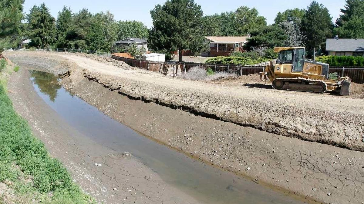 The Kennewick Irrigation District canal that broke Monday has been repaired. It’s shown here after the leak had been stopped.