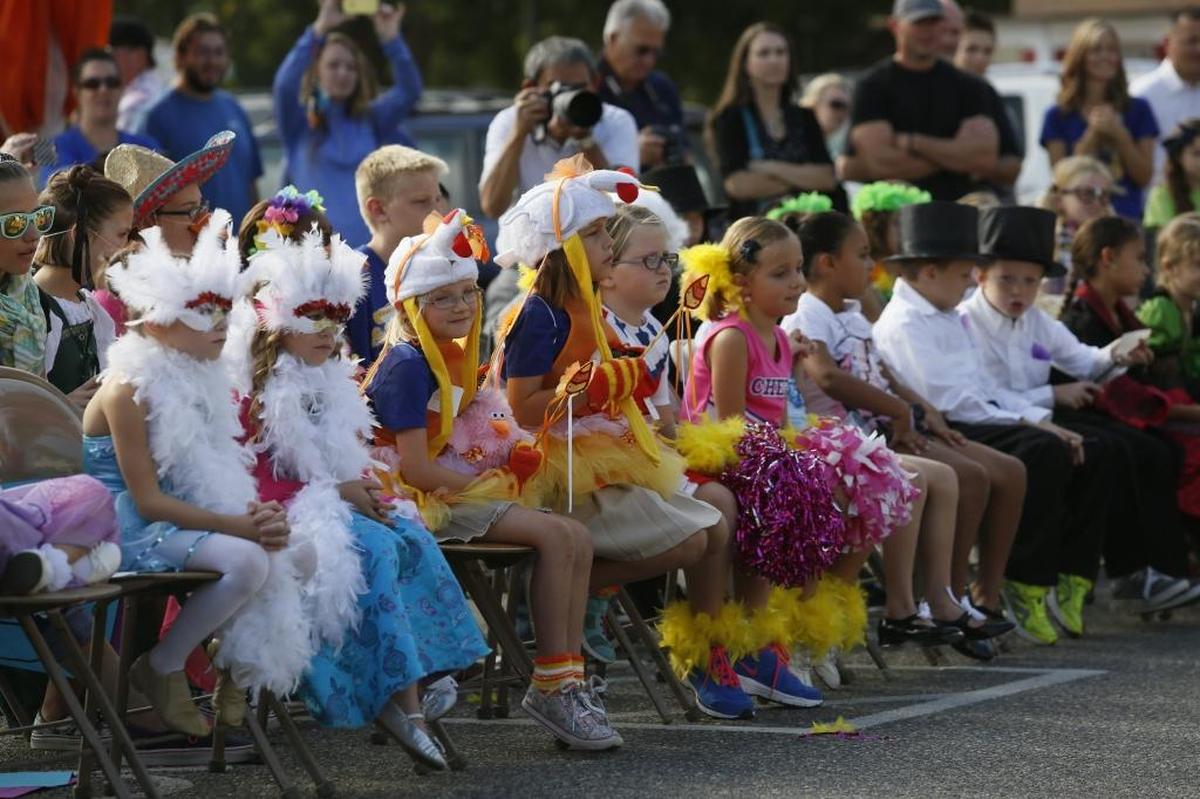 Christ the King students compete in a “Chicken Dance” contest ahead of the annual Sausage Fest in this file photo. This year’s Sausage Fest is Sept. 15-16 at Christ the King in Richland.