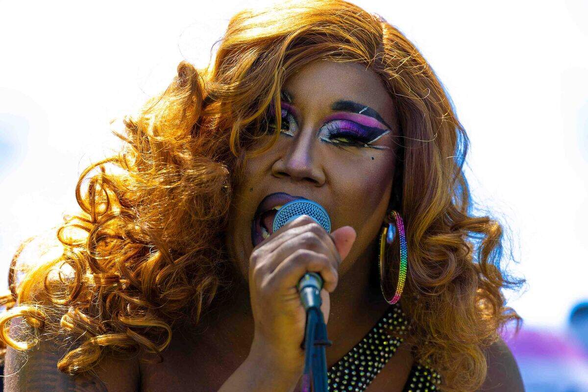 Miss Rohla of Kennewick performs during the Tri-Cities Pride Festival in Pasco.