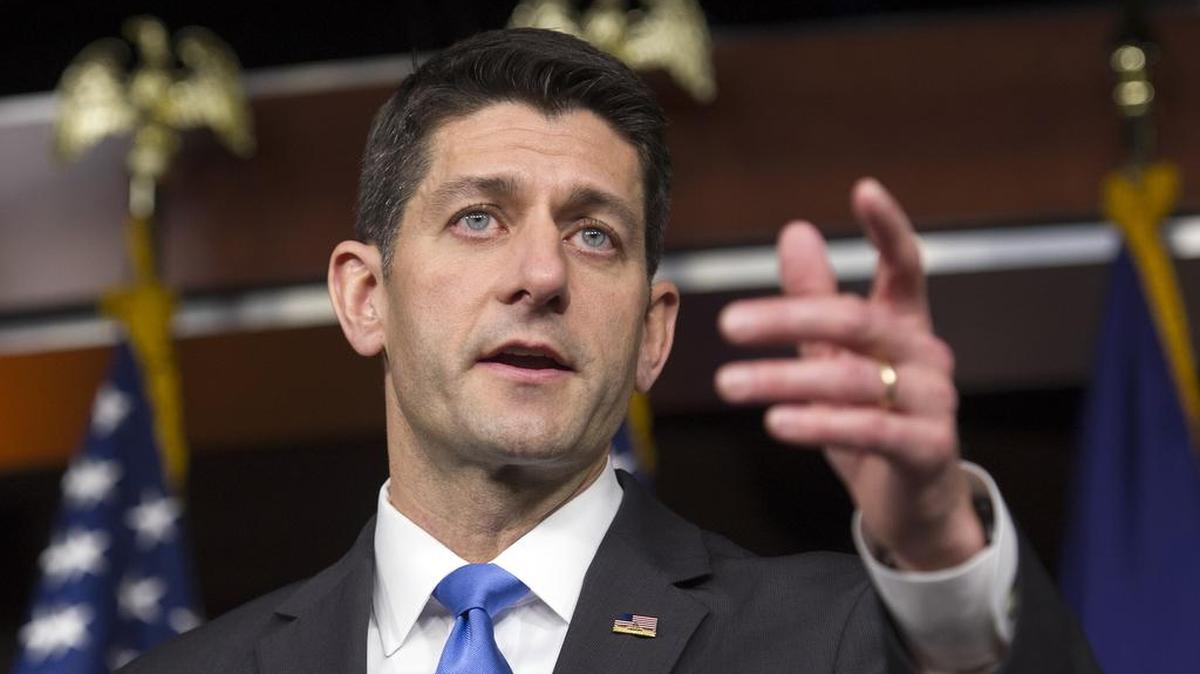 House Speaker Paul Ryan of Wisconsin speaks with reporters on May 12 following his meeting with Republican presidential candidate Donald Trump.