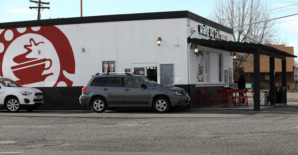 The Wake Up Call coffee shop at 22 W. Carmichael Drive.