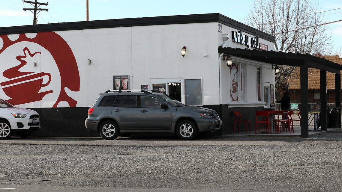 The Wake Up Call coffee shop at 22 W. Carmichael Drive was open for business Tuesday afternoon following a robbery that took place about 5:30 a.m. at the location near Kennewick High School.