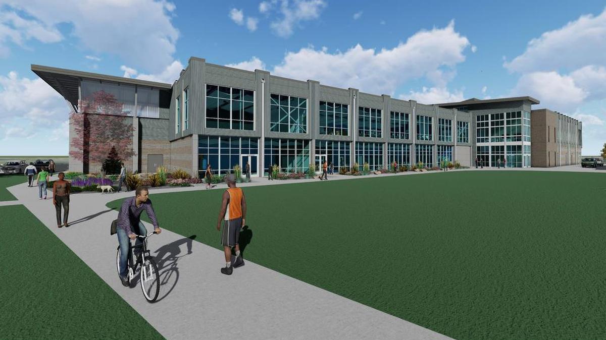 A rendering of the Student Recreation Center.
