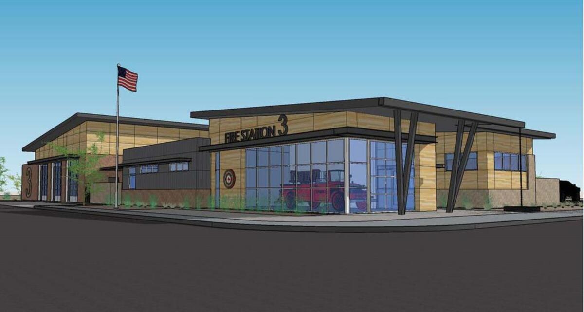 Rendering of new Fire Station #3.