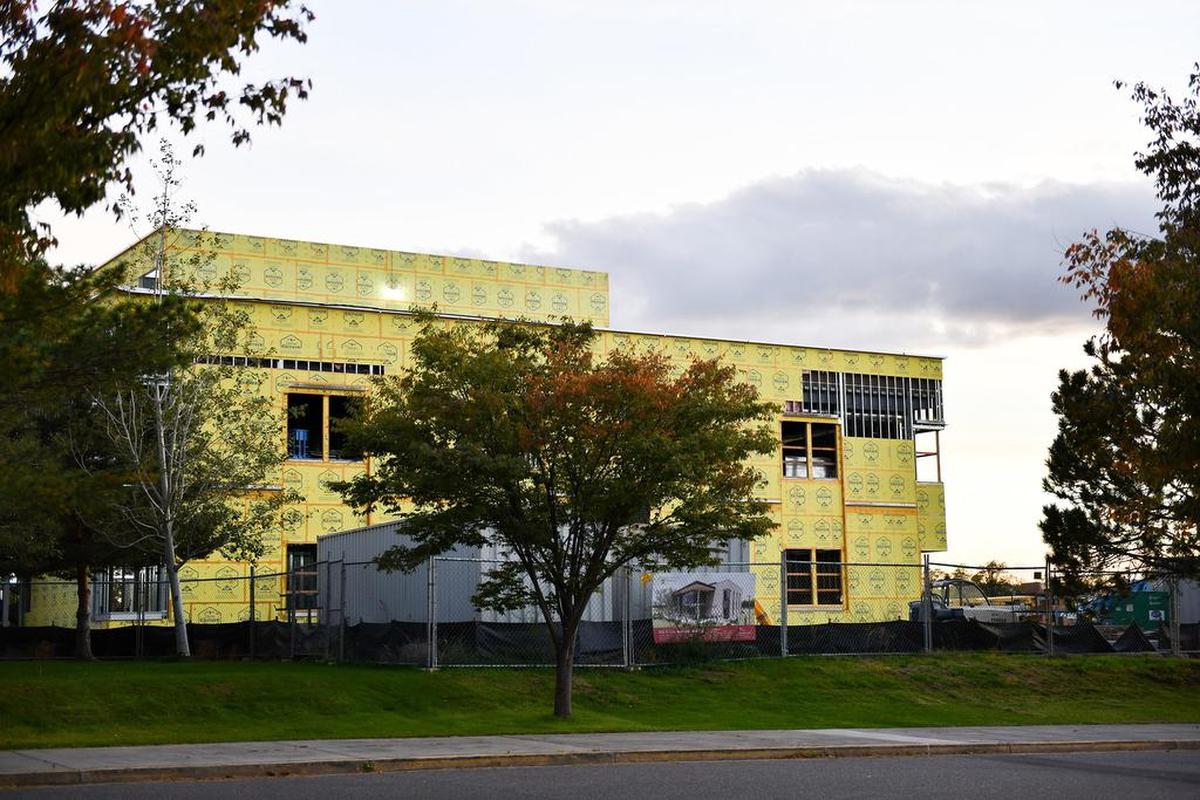 WSU Tri-Cities academic building construction progress.