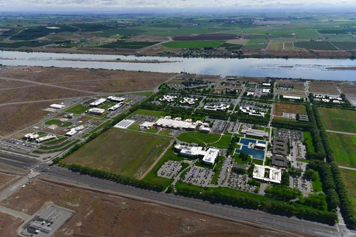 A recent aerial photo of the PNNL campus captured from the west (looking east). From here you can see the NW corner that will be home to the new ESC facility as well as the recent facilities added to the north end of the campus.