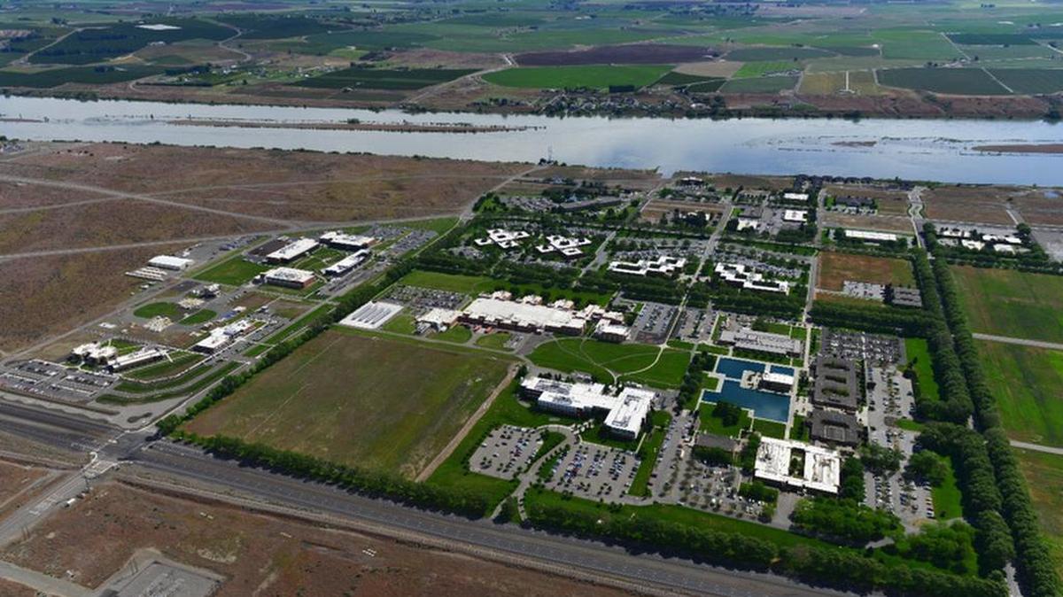 A recent aerial photo of the PNNL campus captured from the west (looking east). From here you can see the NW corner that will be home to the new ESC facility as well as the recent facilities added to the north end of the campus.