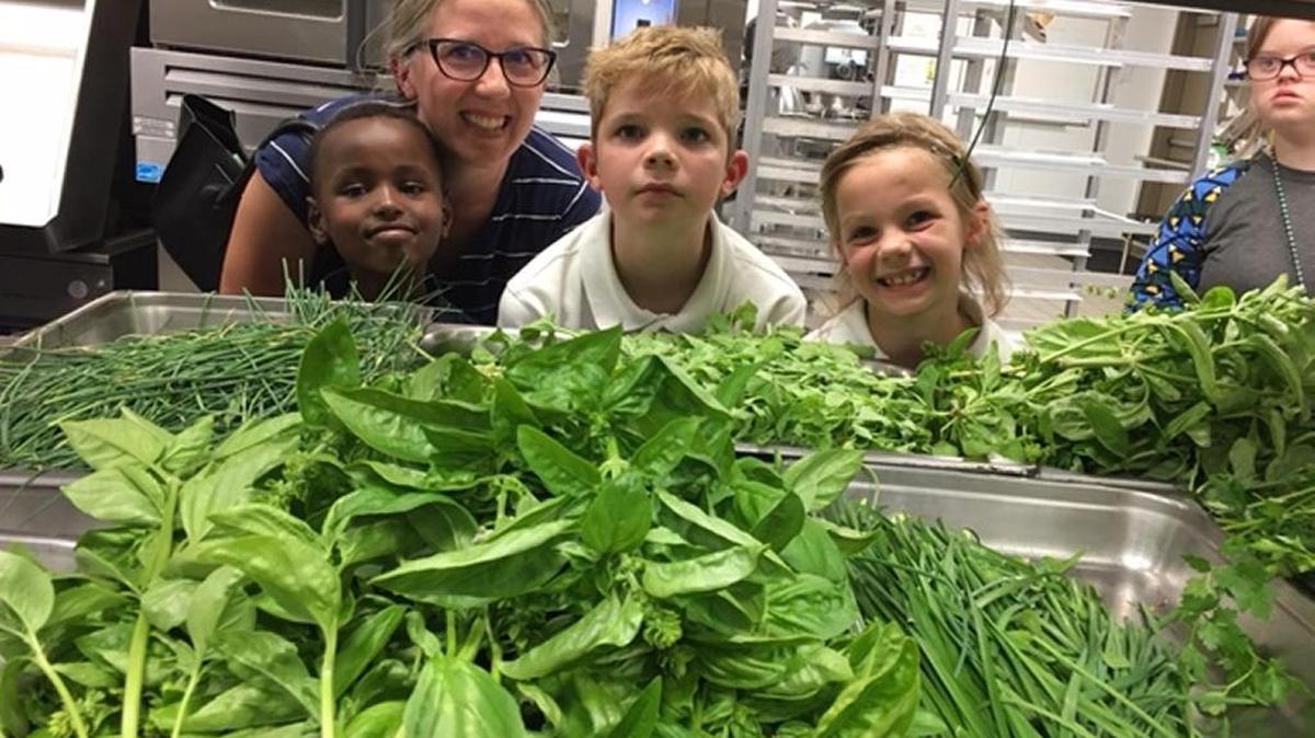 The Brown family grows fresh herbs for Meals on Wheels.