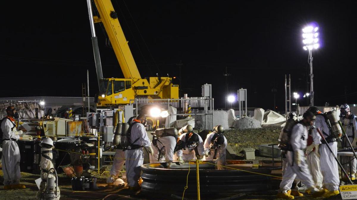Washington River Protection Solutions workers in A an AX farms prepare the next round of single-shell tanks for radioactive waste removal.