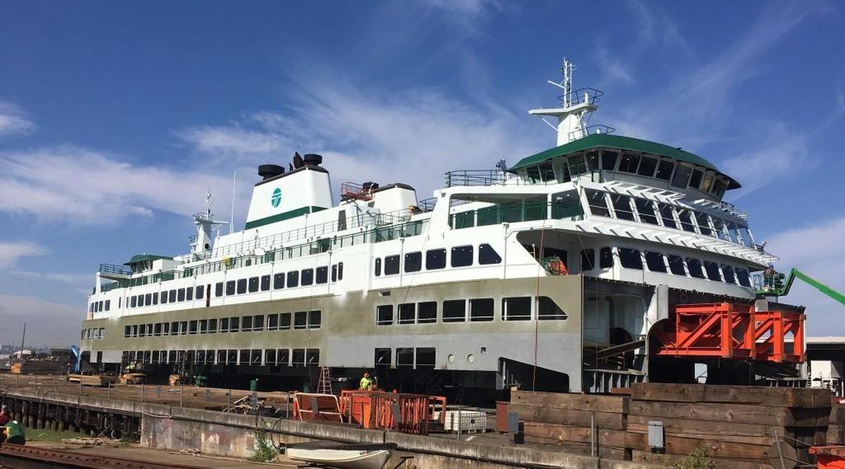 Washington state’s newest ferry, The 144-car Suquamish, has launched a few days early.