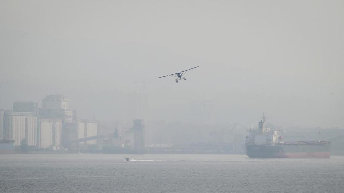 Smoke from wildfires burning in central British Columbia still hangs in the air on Aug. 10. The smoke drifted south to the Tri-Cities earlier in the month, causing unhealthy air quality.