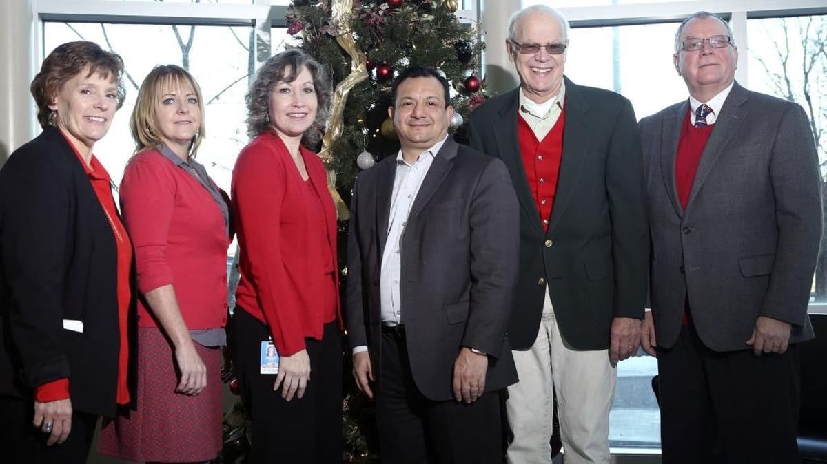 The Tri-City Herald editorial board, from left, Laurie Williams, Lori Lancaster, Cecillia Rexus, Martin Valadez, Ken Robertson and Gregg McConnell.