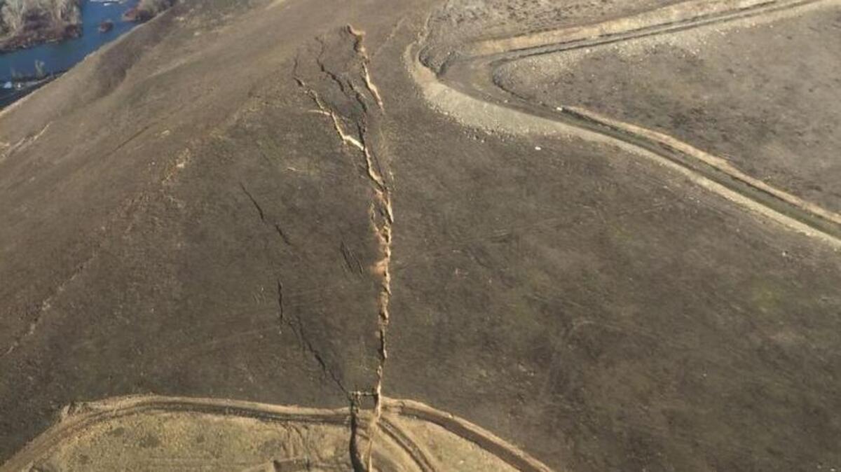 This aerial image from over Rattlesnake Ridge shows how much the ground had shifted by 2018.