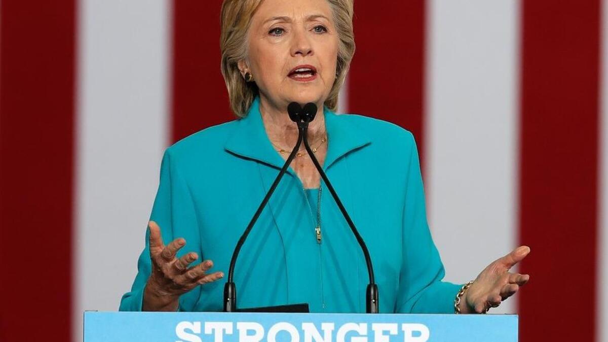 Democratic presidential candidate Hillary Clinton