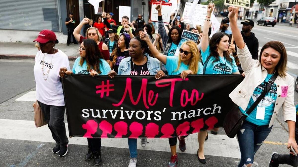 Sexual assault survivors along with their supporters at the #MeToo Survivors March against sexual abuse last November in Los Angeles.